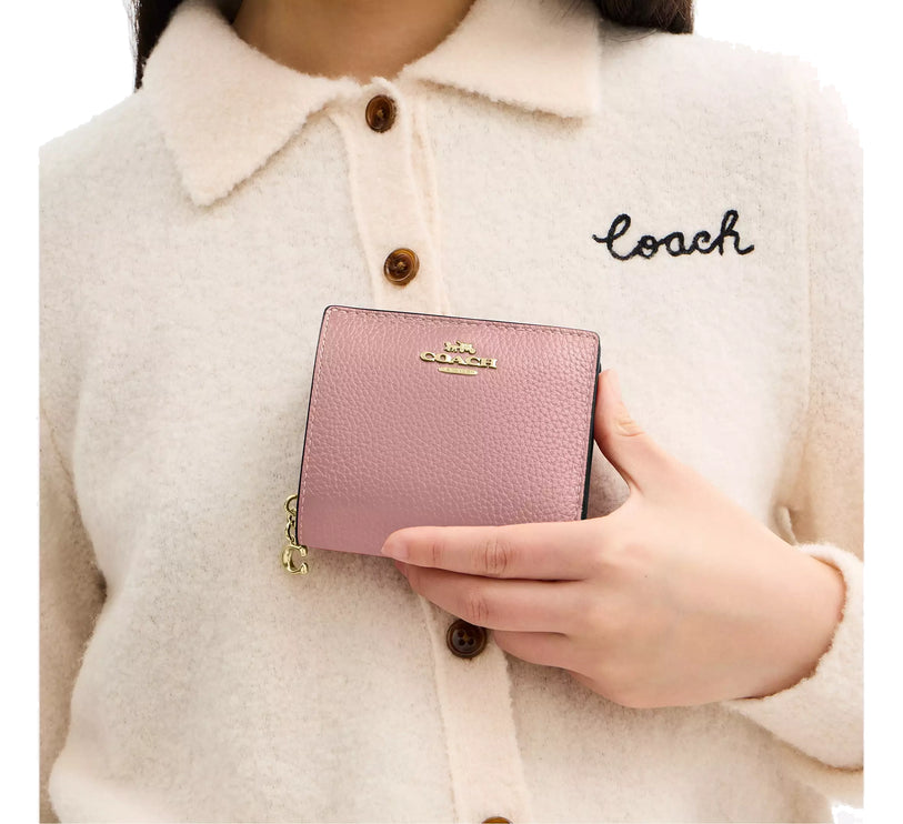 Coach Women's Snap Wallet Gold/Carnation