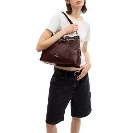 Coach Women's Evelyn Shoulder Bag With Quilting Silver/Maple