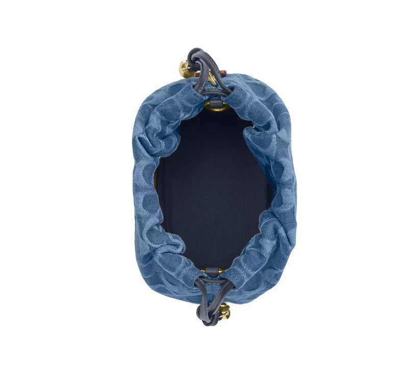 Coach Women's Faye Mini Drawstring Bag In Signature Denim Gold/Indigo