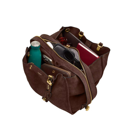 Coach Women's Rogue Bag 40 Suede/Brass/Dark Chocolate