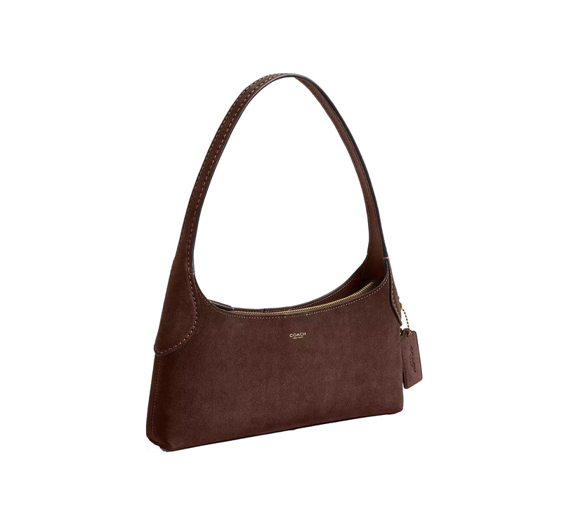 Coach Women's Brooklyn Shoulder Bag 26 Suede/Brass/Dark Chocolate