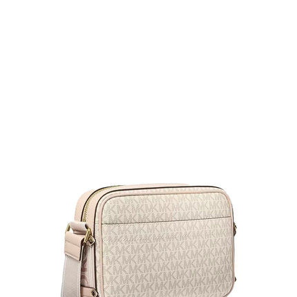 Michael Kors Women's Maeve Large Signature Logo Crossbody Bag Vanilla/Soft Pink