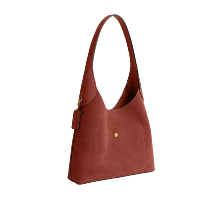 Coach Women's Brooklyn Shoulder Bag 28 Suede/Brass/Clay