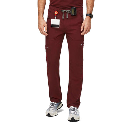 FIGS Men's Cairo Cargo Scrub Pants Burgundy