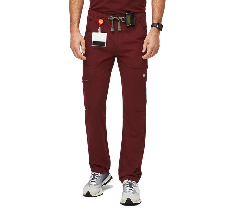 FIGS Men's Cairo Cargo Scrub Pants Burgundy