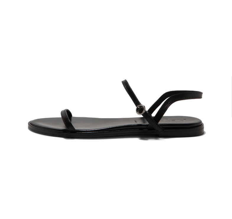 AEYDE Women's Nettie Leather Sandals Black Nappa