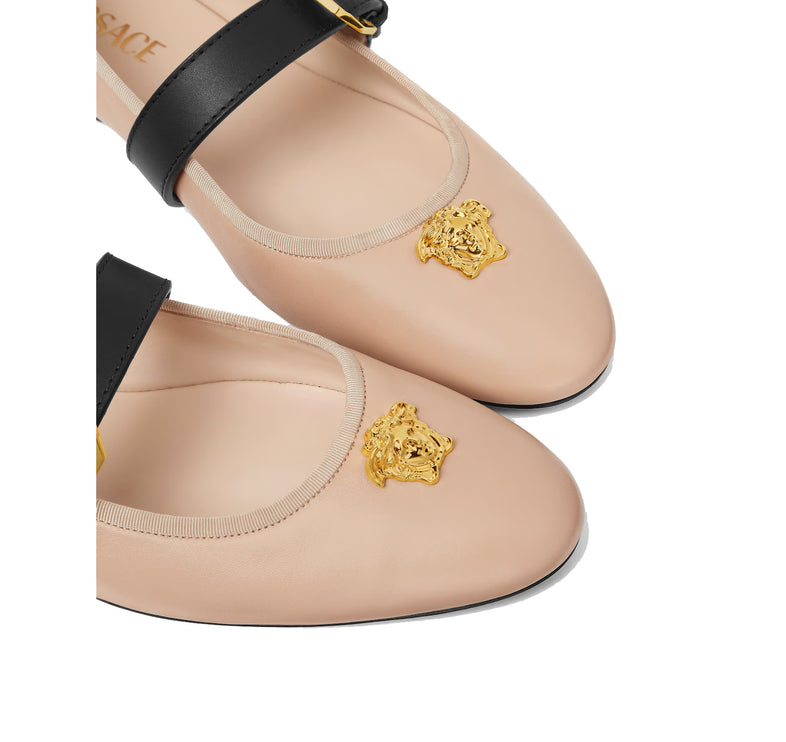 Versace Women's La Medusa Nappa Ballerinas Light Pink