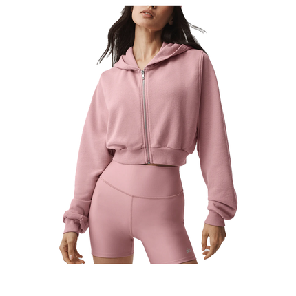 alo Women's Sweet Escape Zip Up Hoodie Vintage Pink