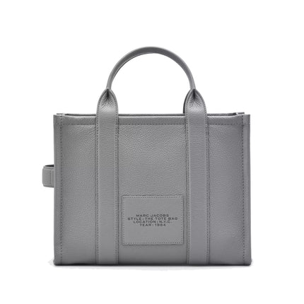 Marc Jacobs Women's The Leather Medium Tote Bag Wolf Grey - Hemen Kargoda