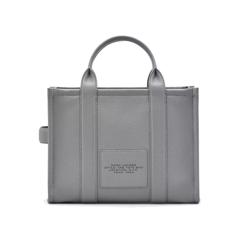 Marc Jacobs Women's The Leather Medium Tote Bag Wolf Grey