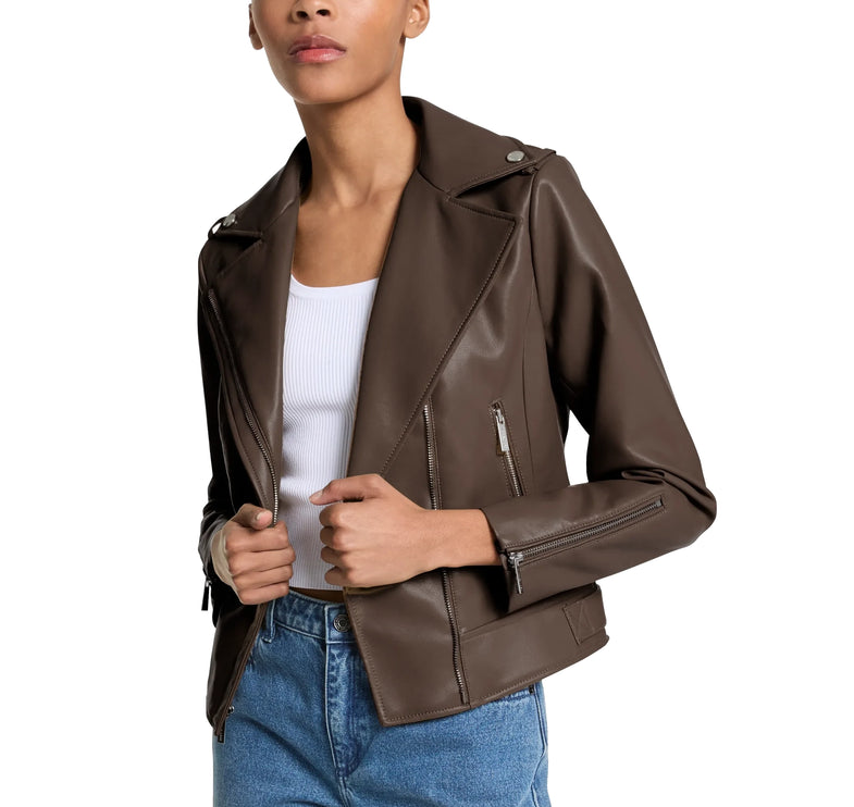 Michael Kors Women's Moto Jacket Chocolate