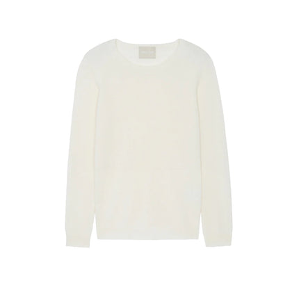 KUJTEN Women's Charly Round Neck Cashmere Sweater White