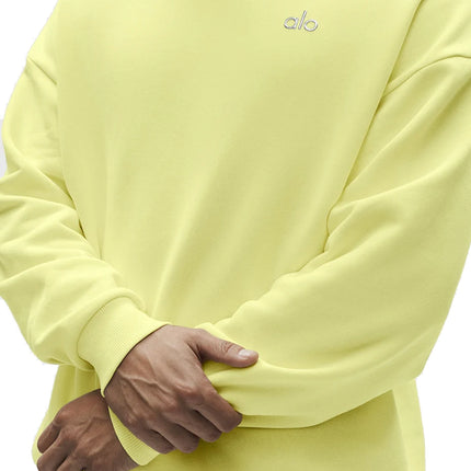 alo Men's Accolade Crew Neck Pullover Sunshine