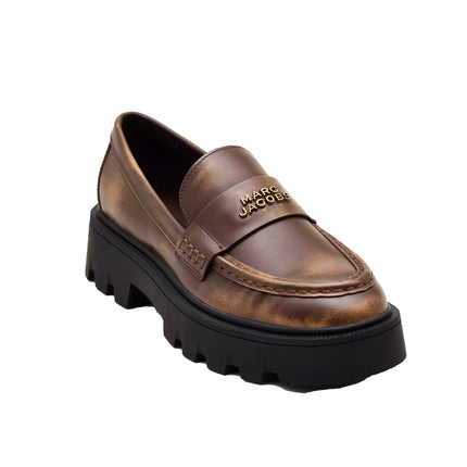 Marc Jacobs Women's The Distressed Leather Frankie Loafer Brown