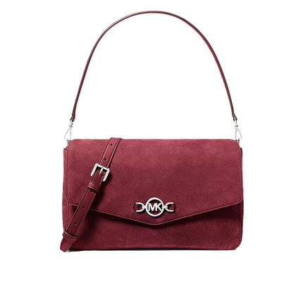 Michael Kors Women's Kacey Large Convertible Shoulder Bag Maroon/Silver