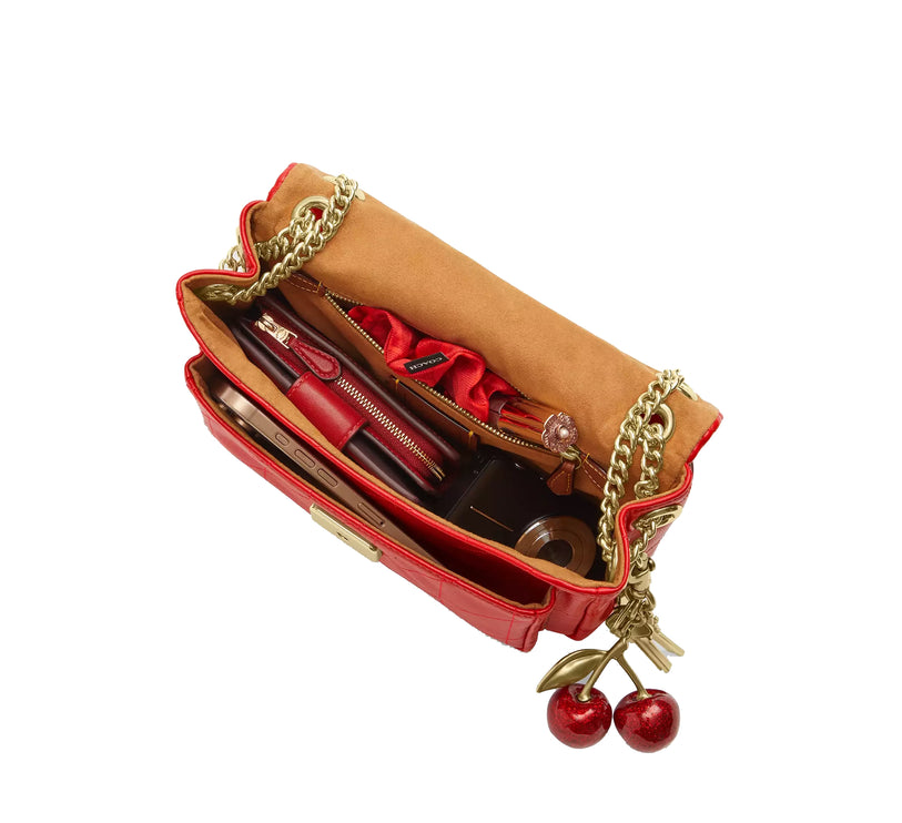 Coach Women's Elodie Crossbody Bag 24 With Quilting Gold/Candy Apple