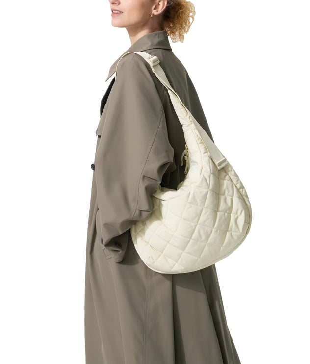 Uniqlo Unisex Quilted Puffy Shoulder Bag 30 Natural