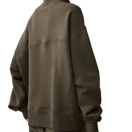 alo Women's Hazy Mock Neck Pullover Olive Tree