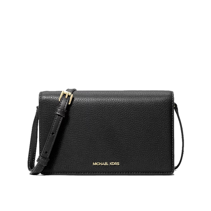 Michael Kors Women's Marlowe Medium Leather Crossbody Bag Black/Gold