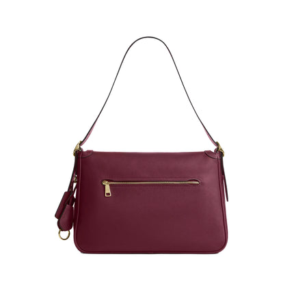 Coach Women's Etta Flap Bag Gold/Dark Cherry