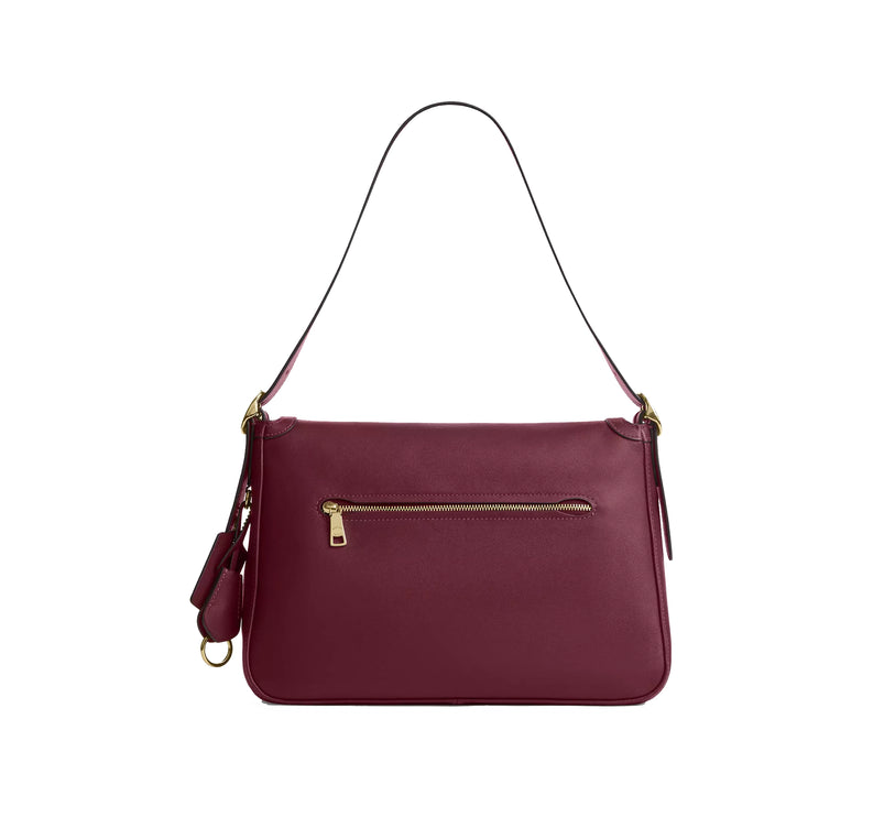 Coach Women's Etta Flap Bag Gold/Dark Cherry