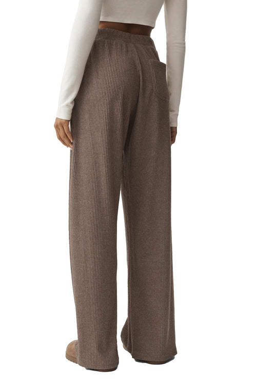 alo Women's Muse Wide Leg Pant Java Brown Heather