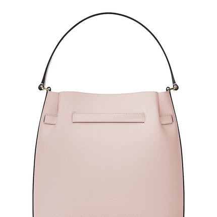 Michael Kors Women's Carson Medium Pebbled Leather Convertible Bucket Crossbody Bag Powder Blush/Gold