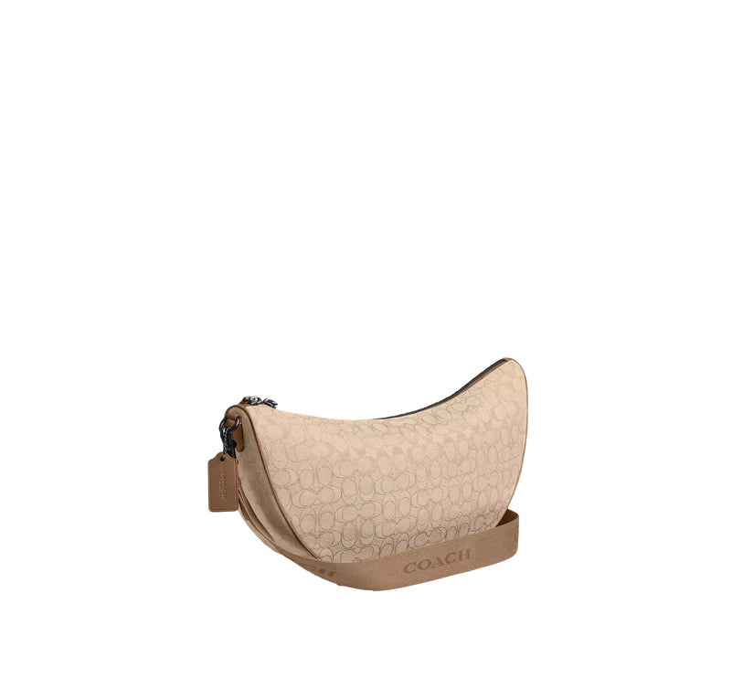 Coach Unisex Hall Soft Sling Bag 45 In Signature Jacquard Khaki