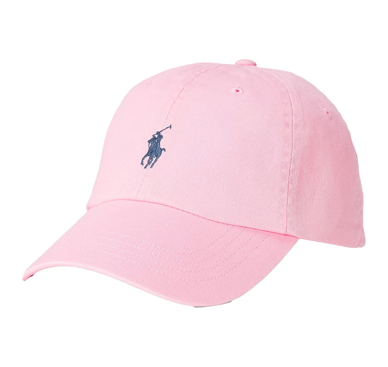 Polo Ralph Lauren Unisex The Iconic Cotton Chino Ball Cap Carmel Pink /Blue