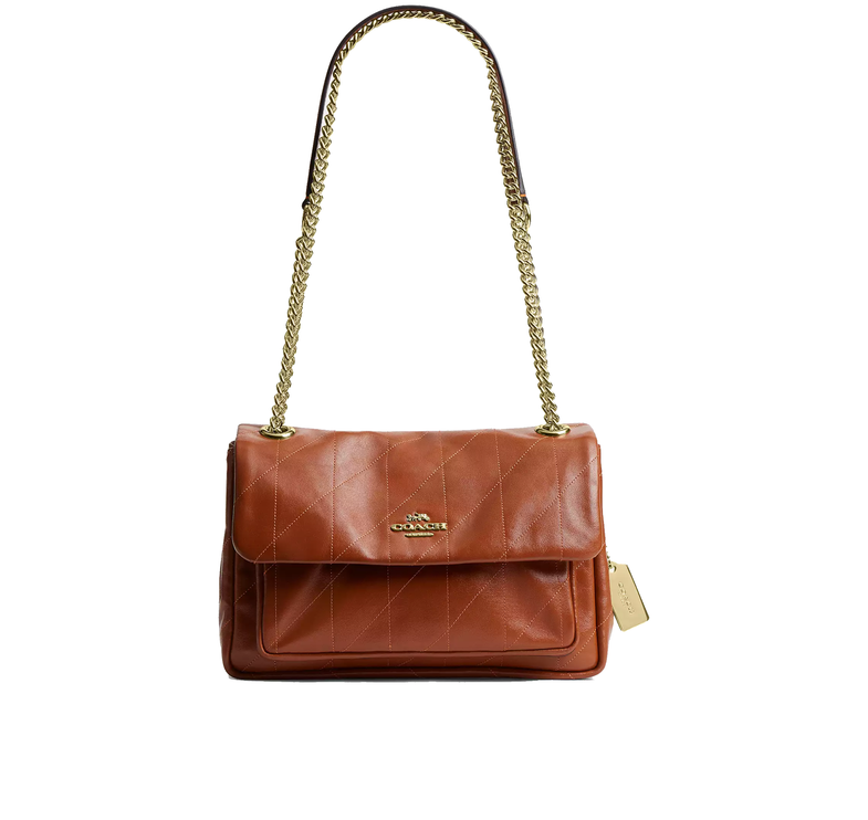 Coach Women's Elodie Crossbody Bag 24 With Quilting Gold/Cinnamon