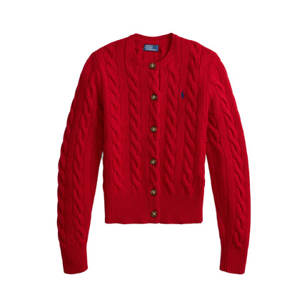 Polo Ralph Lauren Women's Cable-Knit Wool-Cashmere Cardigan University Red