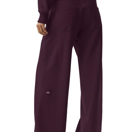 alo Women's Serenity Wide Leg Sweatpant Rich Bordeaux