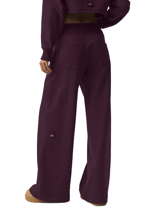 alo Women's Serenity Wide Leg Sweatpant Rich Bordeaux