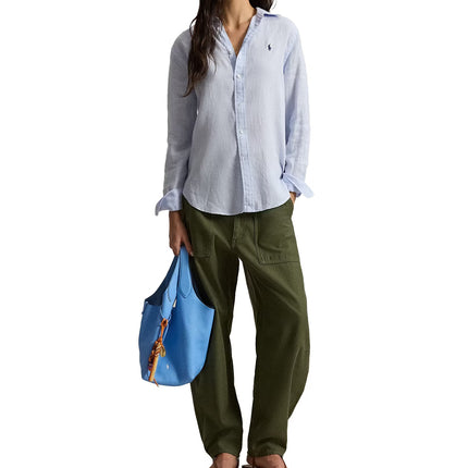 Polo Ralph Lauren Women's Classic Fit Linen Shirt Oxford Blue