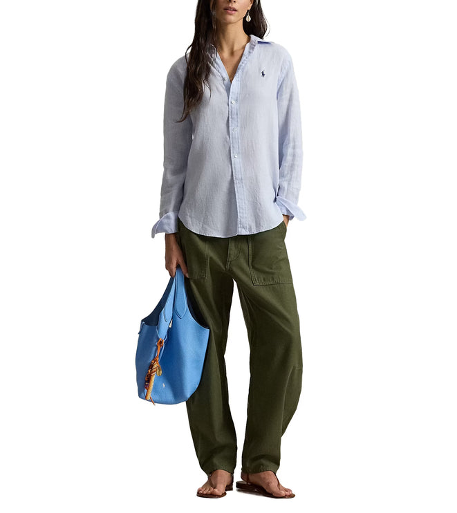 Polo Ralph Lauren Women's Classic Fit Linen Shirt Oxford Blue