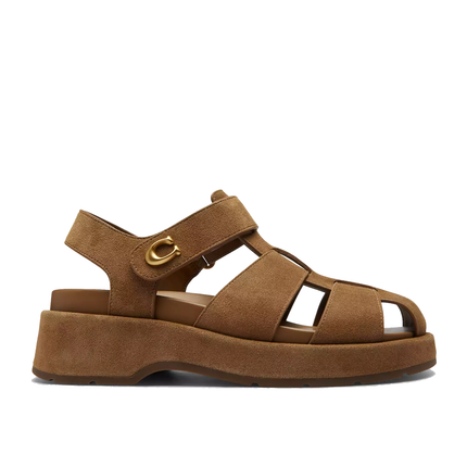 Coach Women's Sculpted C Fisherman Sandal Suede/Coconut