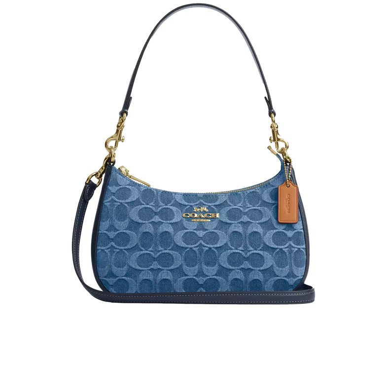 Coach Women's Teri Shoulder Bag In Signature Denim Gold/Indigo