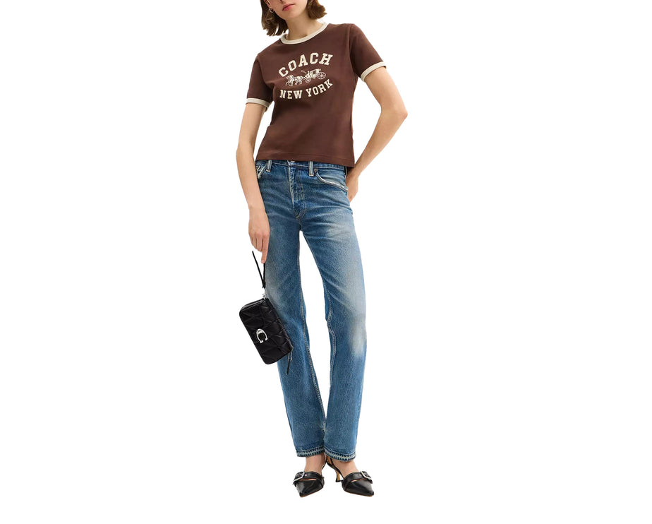 Coach Women's Tabby Chain Crossbody Bag 19 With Quilting Silver/Black