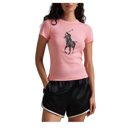 Polo Ralph Lauren Women's Pink Pony Cotton Crewneck Tee Course Pink