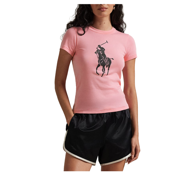 Polo Ralph Lauren Women's Pink Pony Cotton Crewneck Tee Course Pink