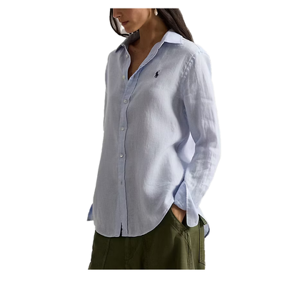 Polo Ralph Lauren Women's Classic Fit Linen Shirt Oxford Blue