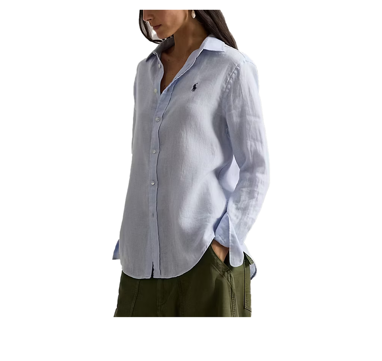 Polo Ralph Lauren Women's Classic Fit Linen Shirt Oxford Blue