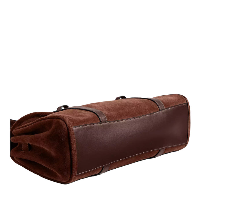 Coach Women's Bridget Flap Shoulder Bag Suede/Gold/Vintage Brown/Maple