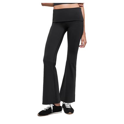 alo Women's ALO Softsculpt 7/8 Foldover Flare Legging Black