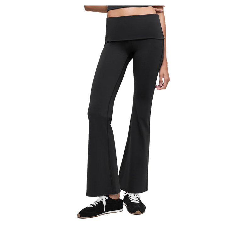 alo Women's ALO Softsculpt 7/8 Foldover Flare Legging Black