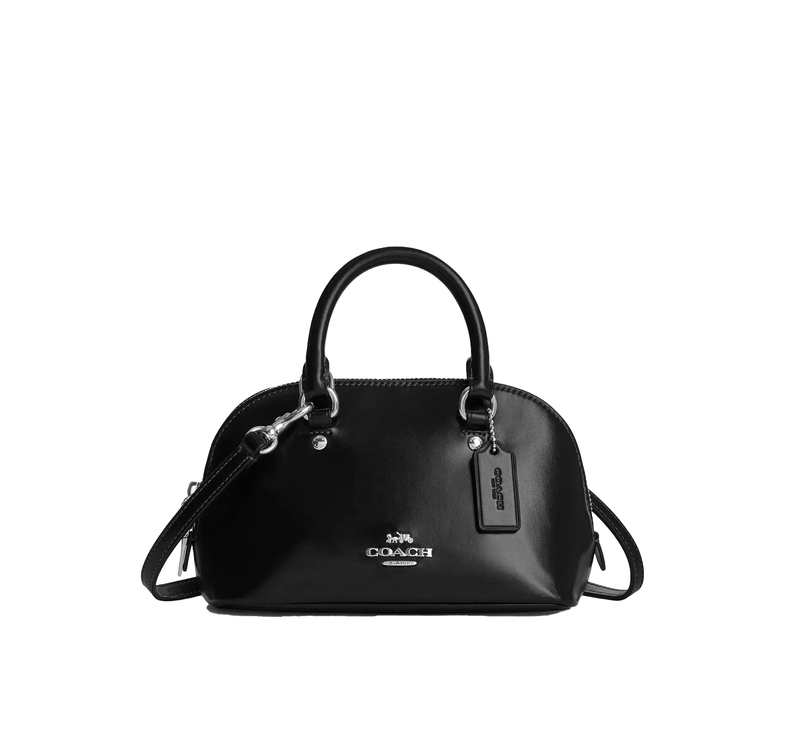 Coach Women's Lara Mini Satchel Bag Silver/Black