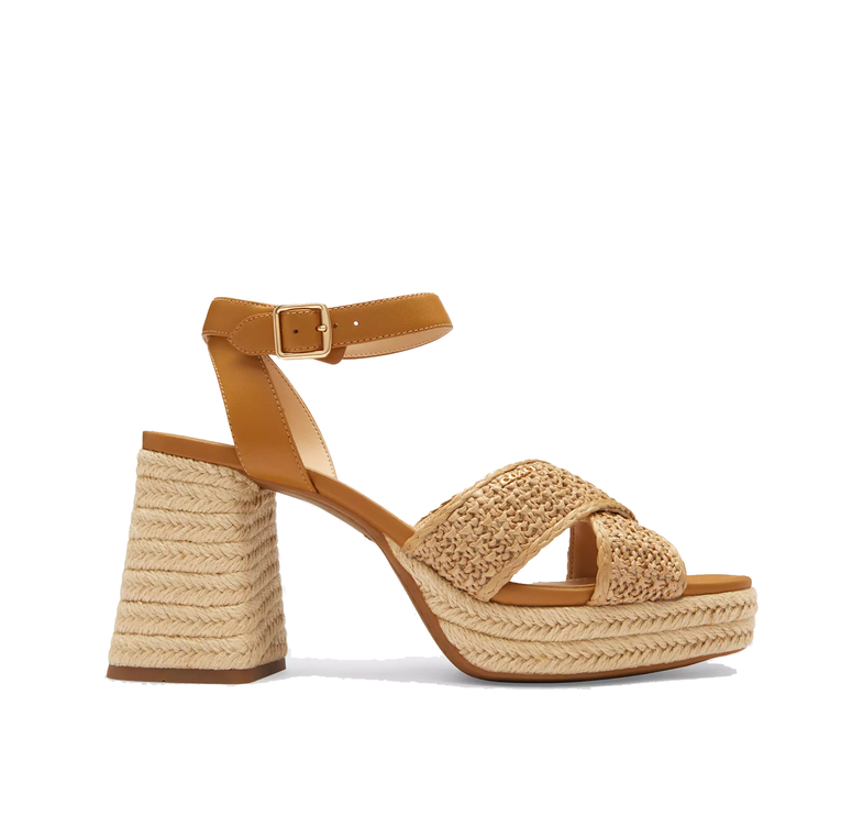 Coach Women's Block Heel Sandal Natural