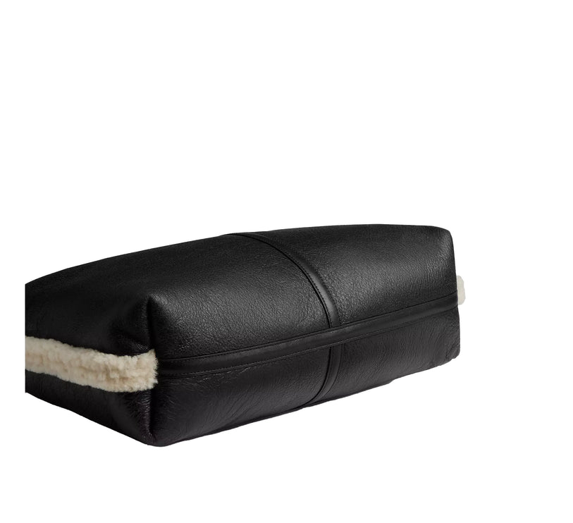 Coach Women's Brooklyn Shoulder Bag 39 In Shearling Brass/Black Natural