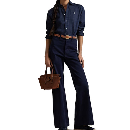 Polo Ralph Lauren Women's Classic Fit Linen Shirt Newport Navy