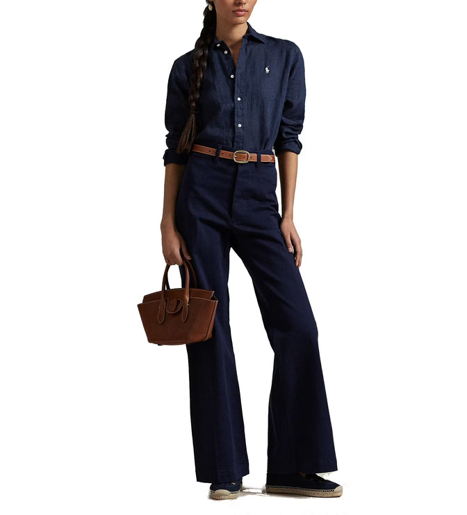 Polo Ralph Lauren Women's Classic Fit Linen Shirt Newport Navy